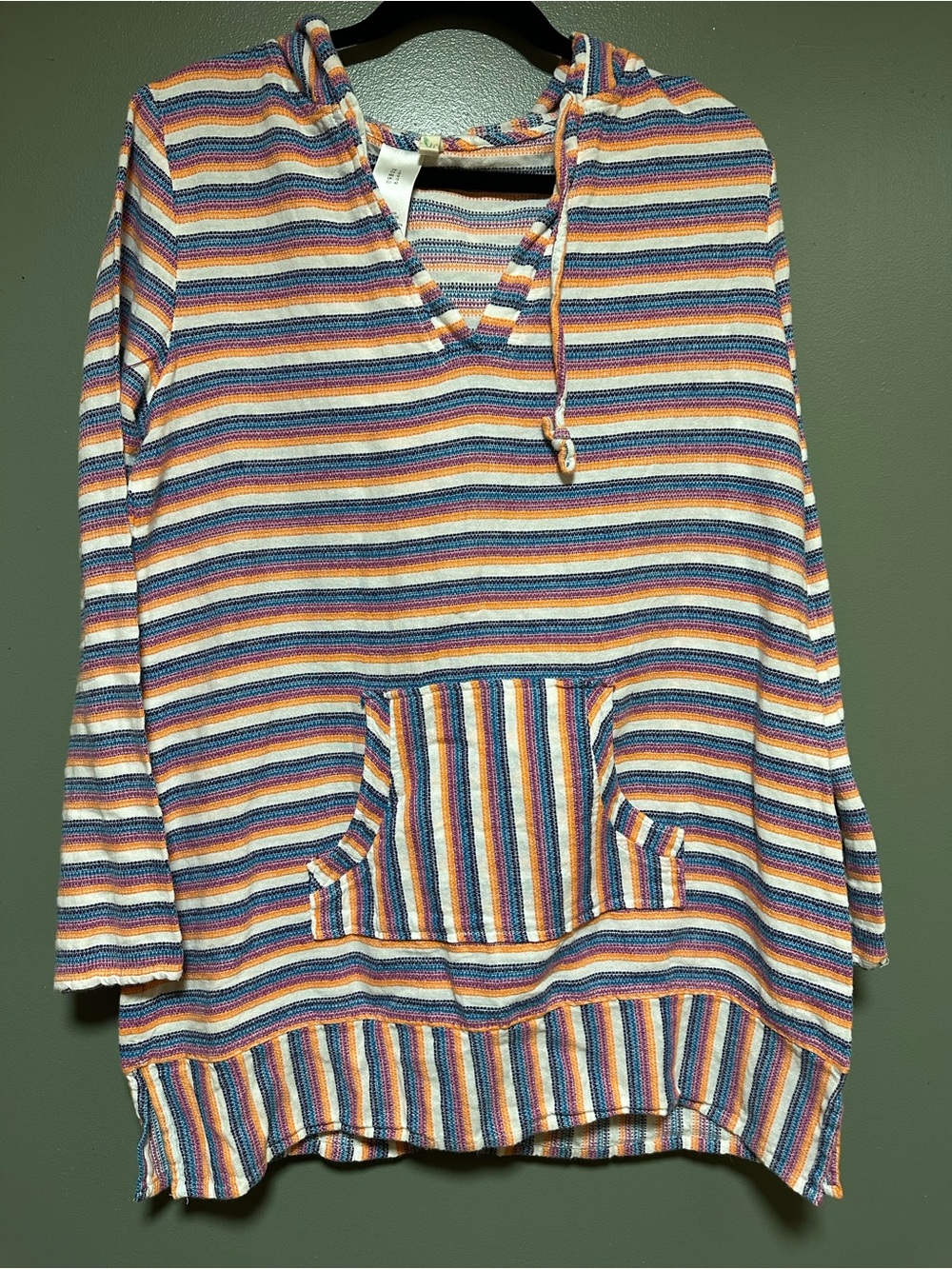 Striped Hooded Knit Sweater in Multicolor